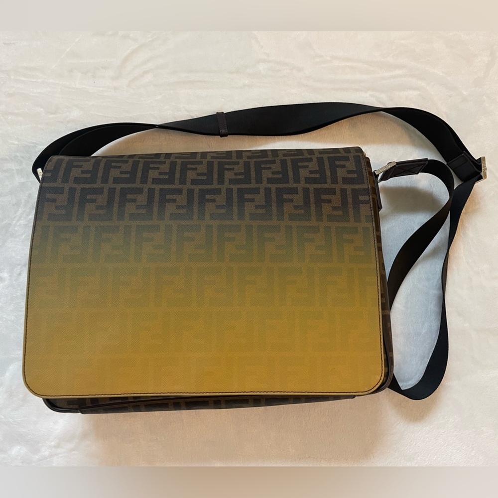 Fendi Ombré Effect Tobacco Zucca Canvas Messenger Bag